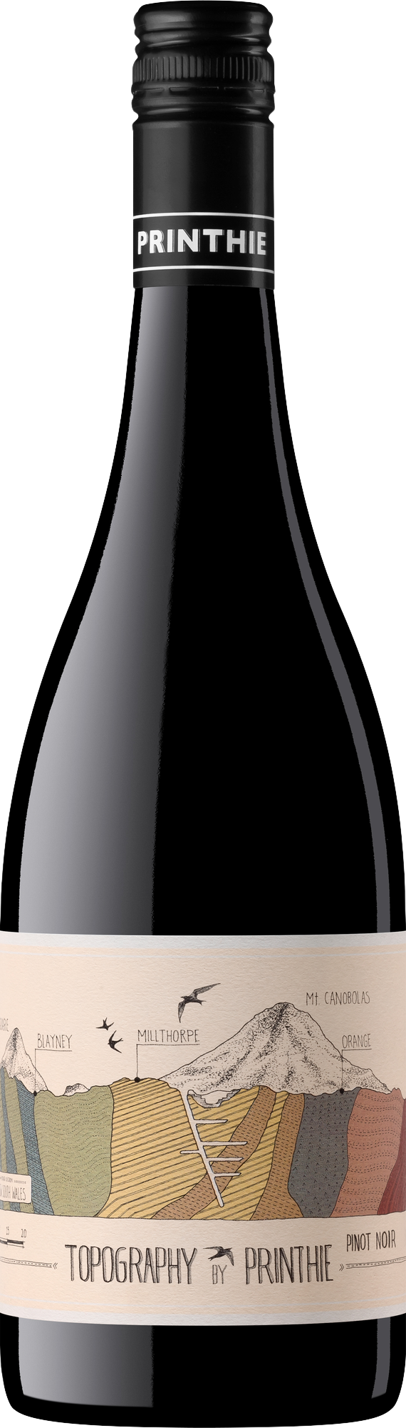 Printhie Wines Topography Pinot Noir 2023 bottle — Orange